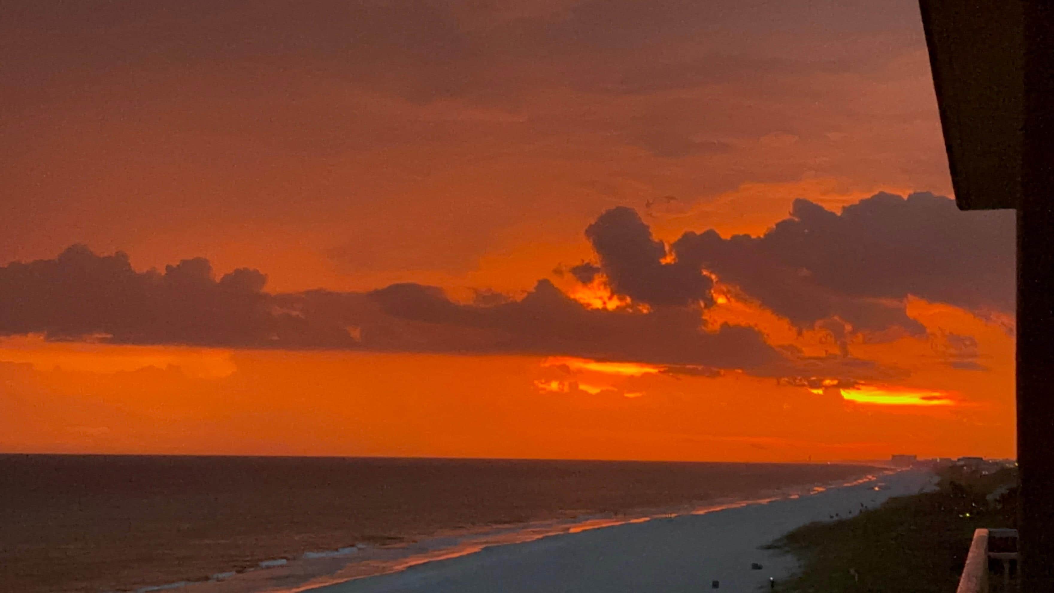 Beautiful sunset from our balcony after a storm rolled thru 