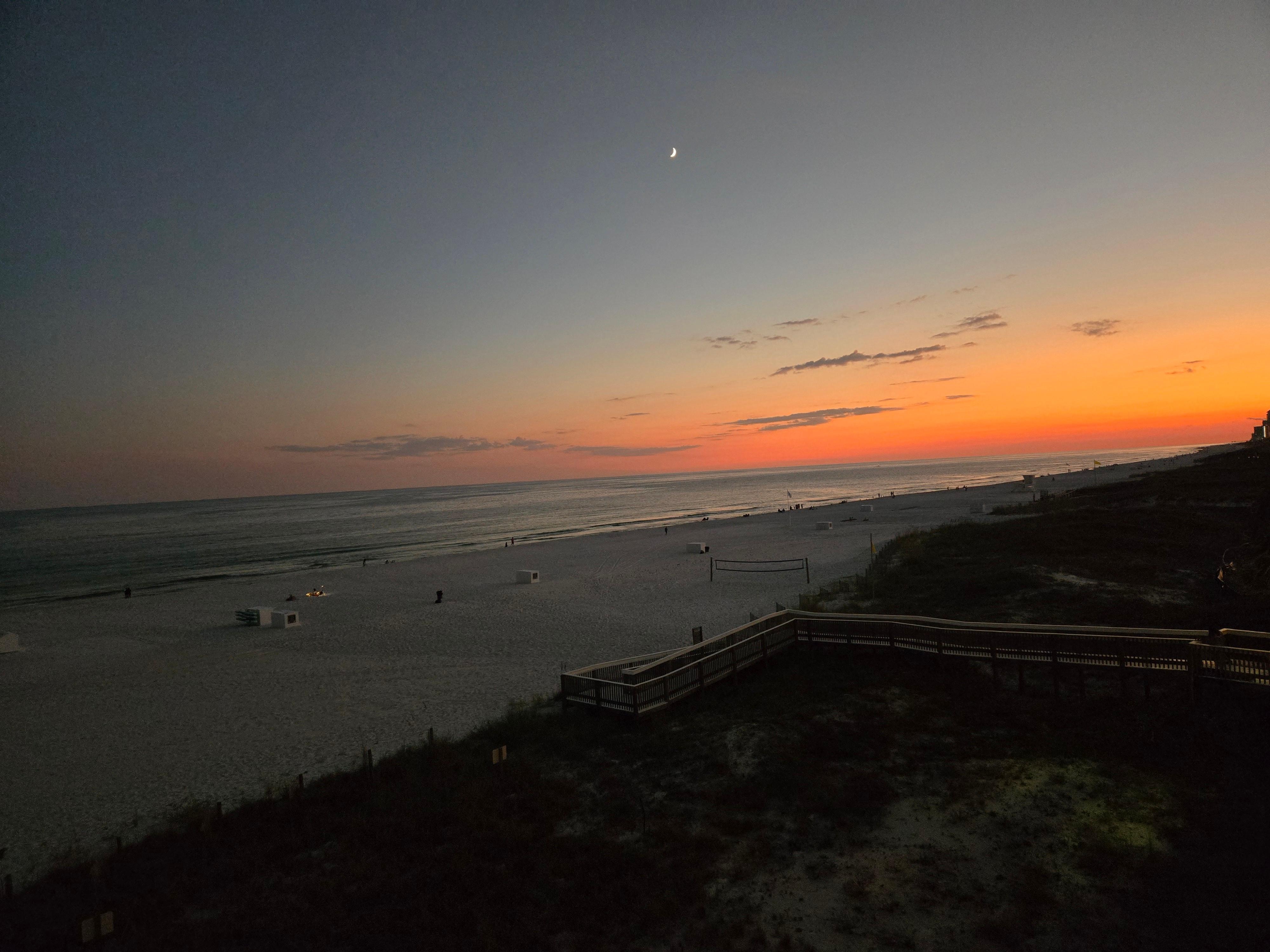Looking right off balcony after sunset
