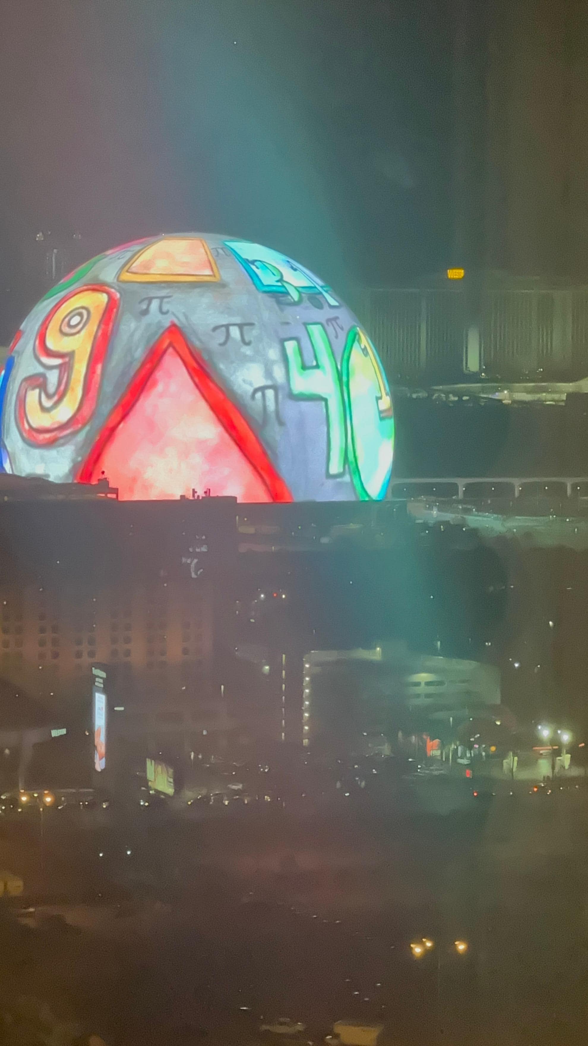 View from hotel room of the sphere.  Imagine waking up to this every morning! Immaculate! 