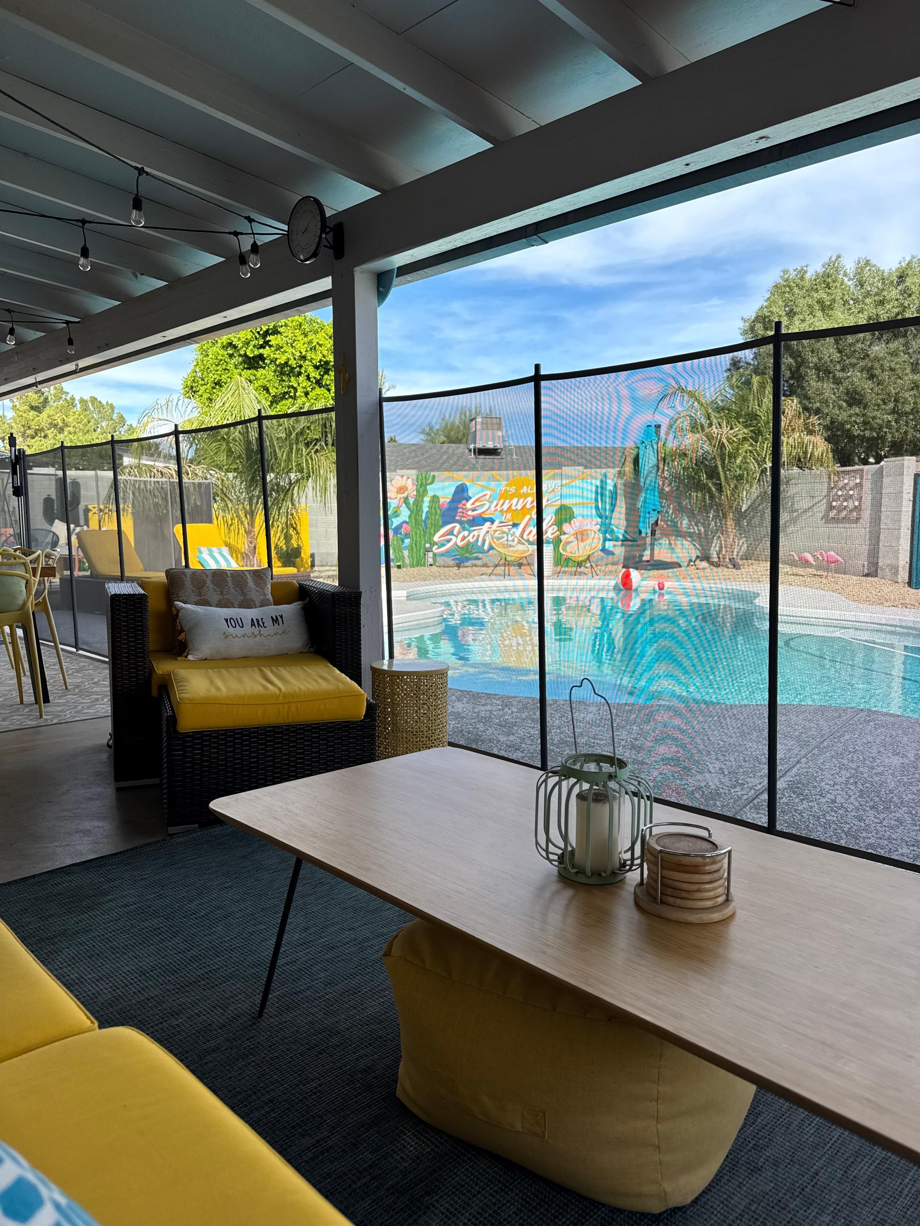 Hanging out on the covered patio