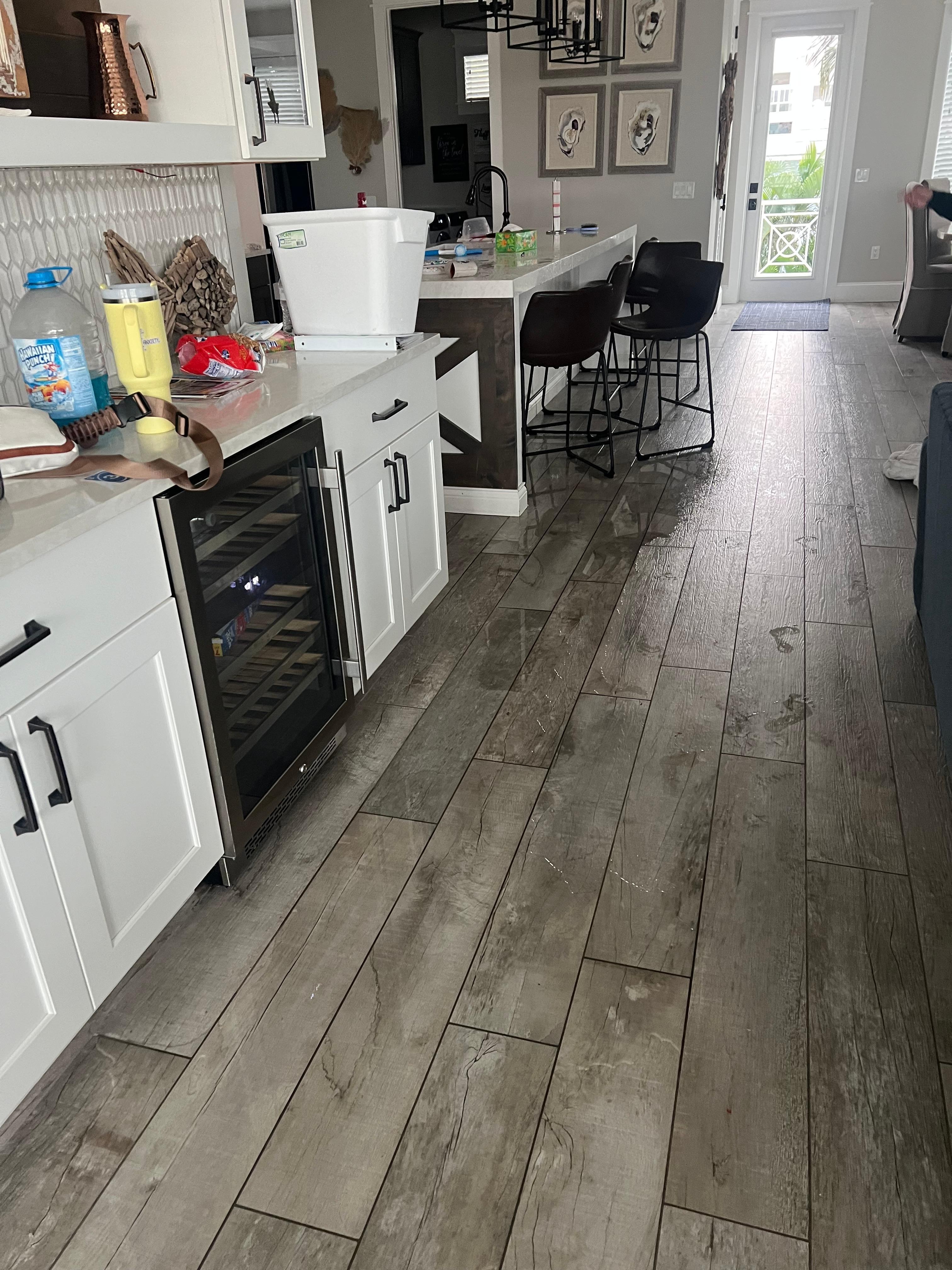 The floor of the water I cleaned