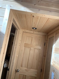 Connecting door to neighbors/ and ceiling above. Very noisy