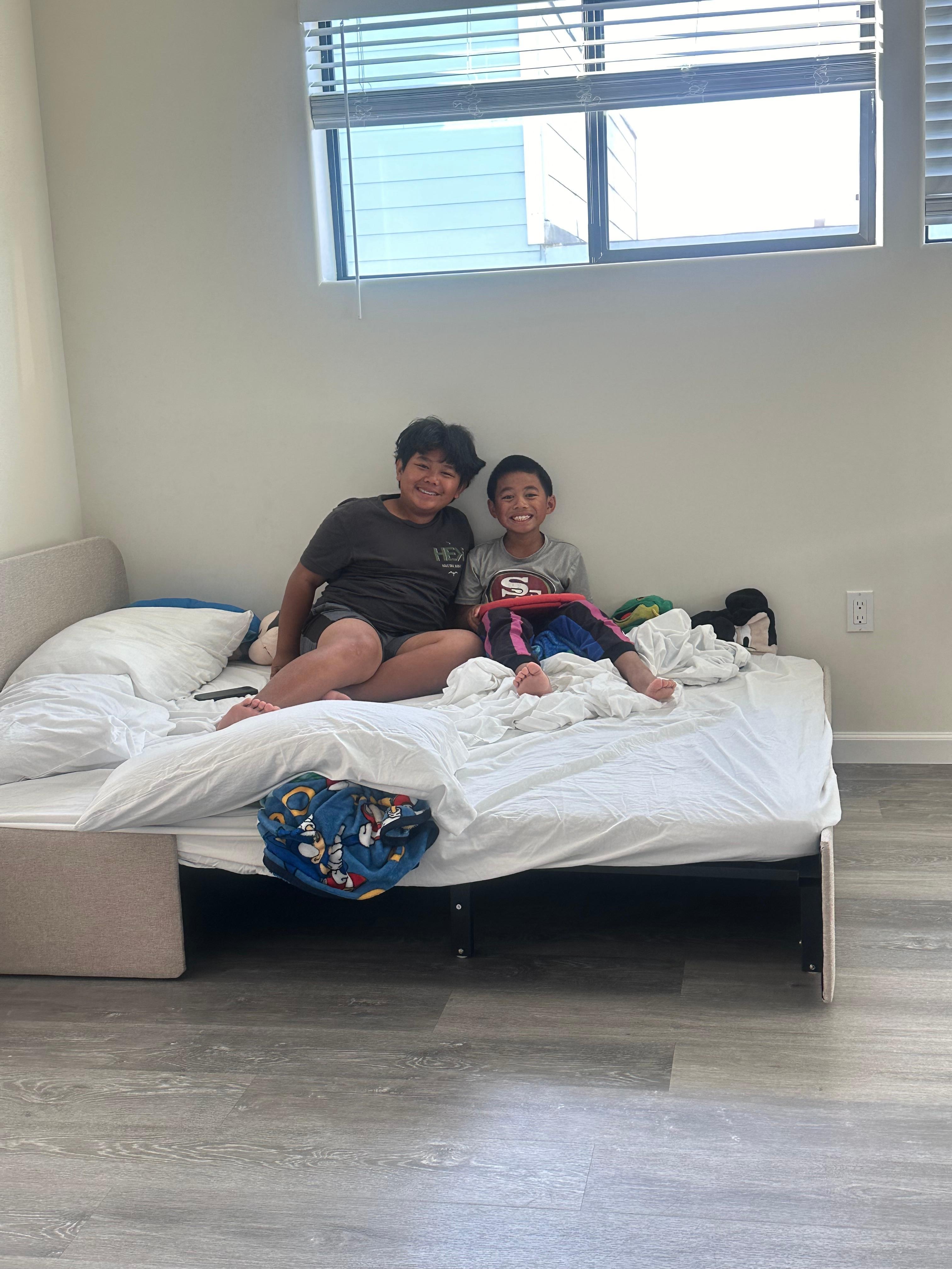 Sofa bed in the loft