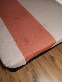 Stains on bedspreads.