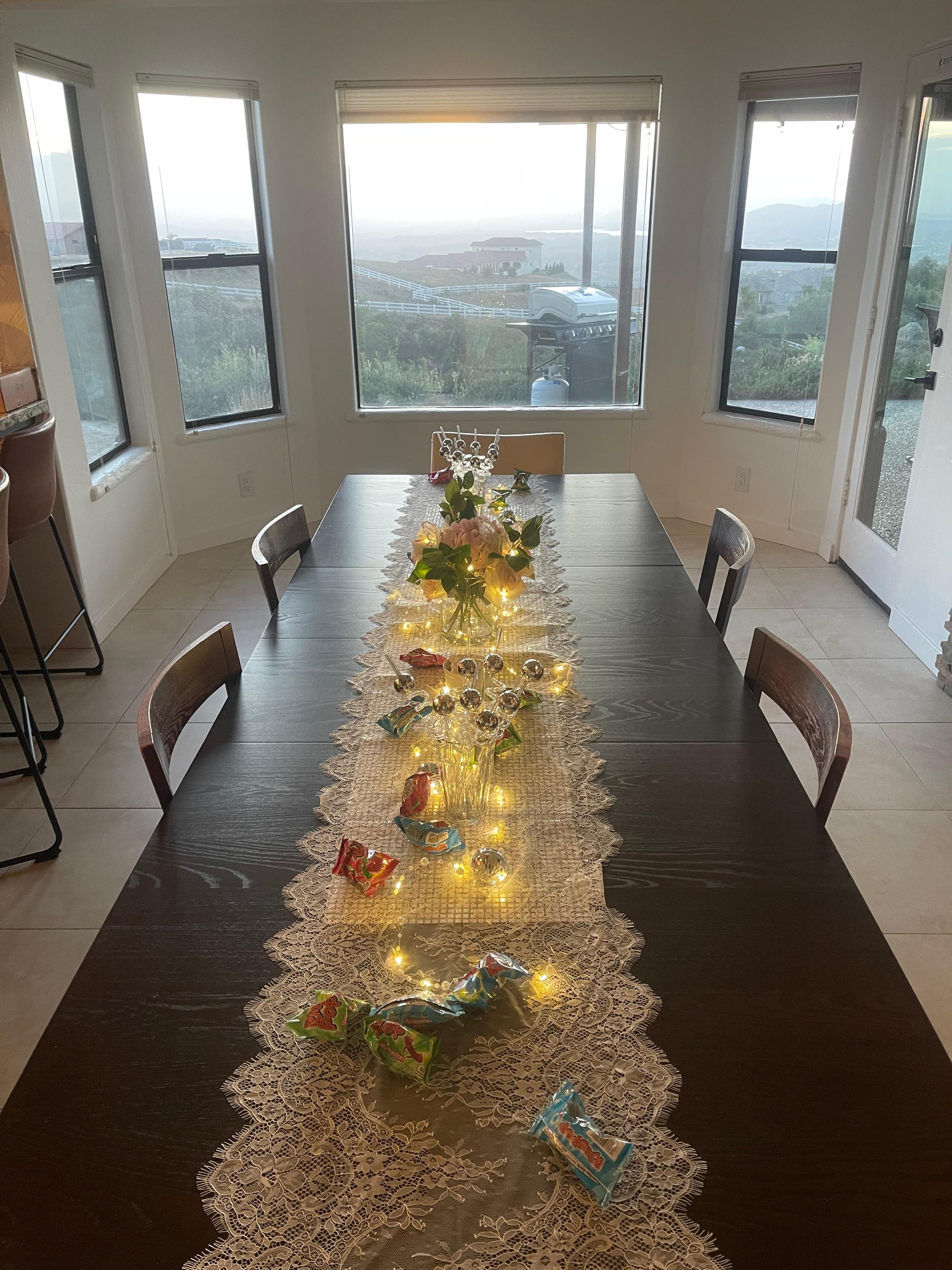 Beautiful table with a view!