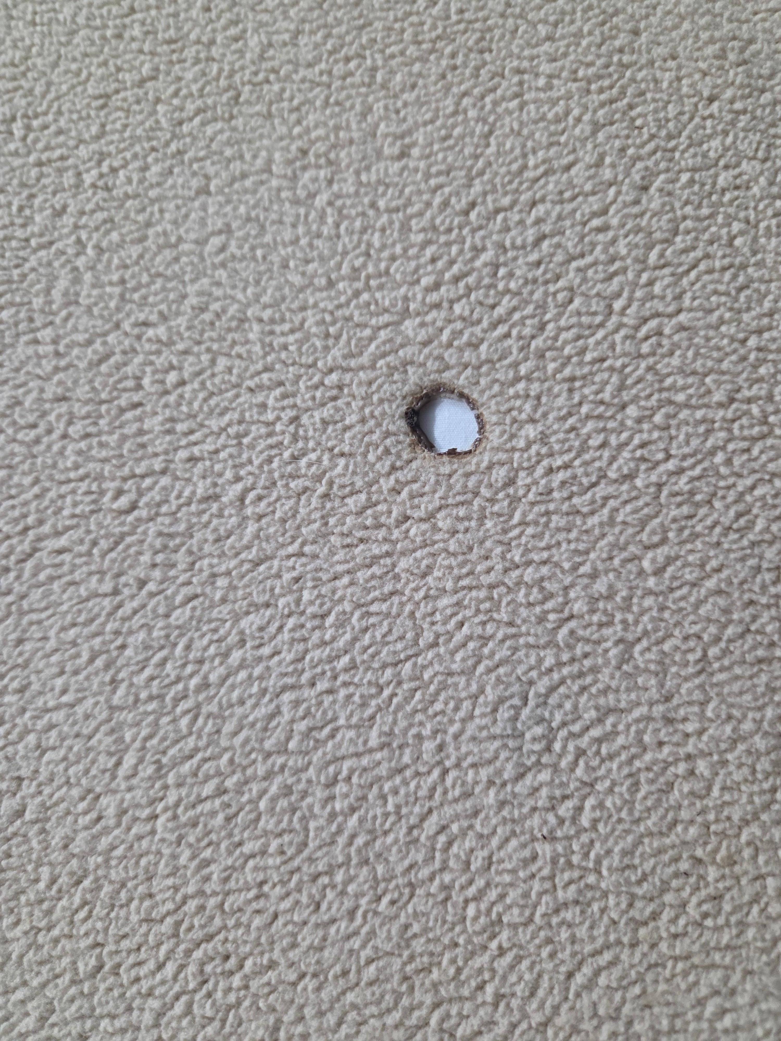 Cigarette burn on blanket 