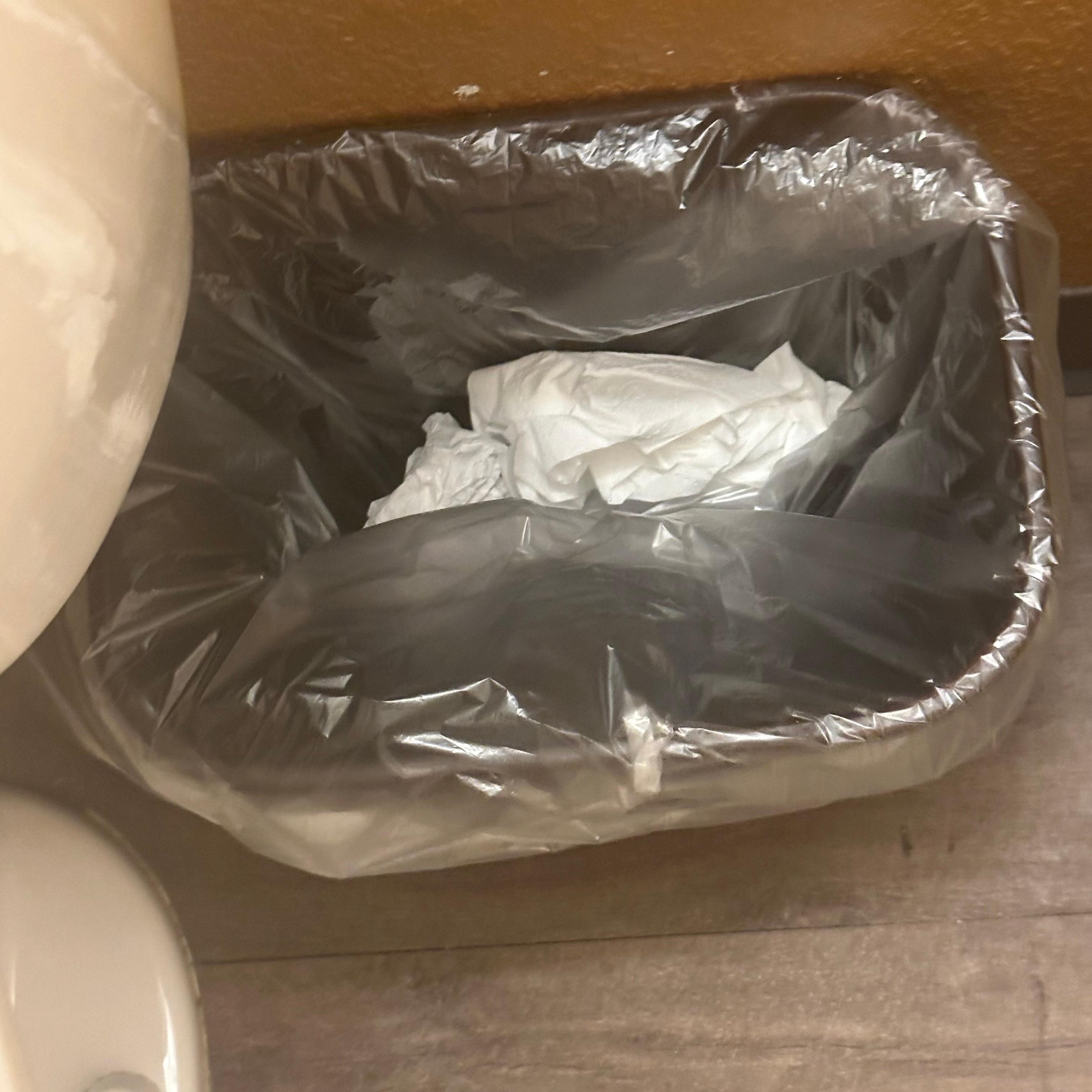This was in the trash can. I don’t think it was cleaned. 