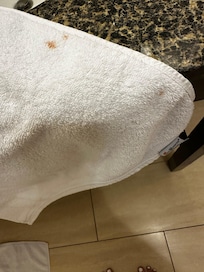 Fresh towel has nasty stain