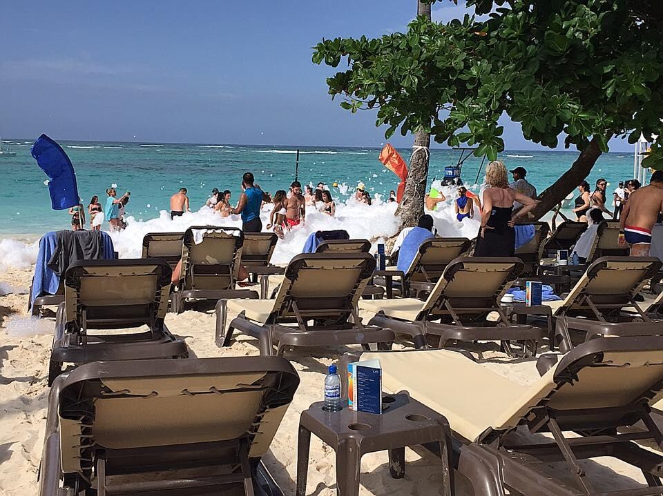 Beach area and looking back at hotel