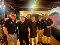 With the lovely restaurant staff who are so hospitable and friendly