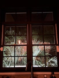 View from the arched window in the kitchen
