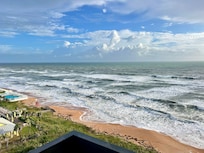 Balcony views, the water was really wild due to storms, but so pretty.