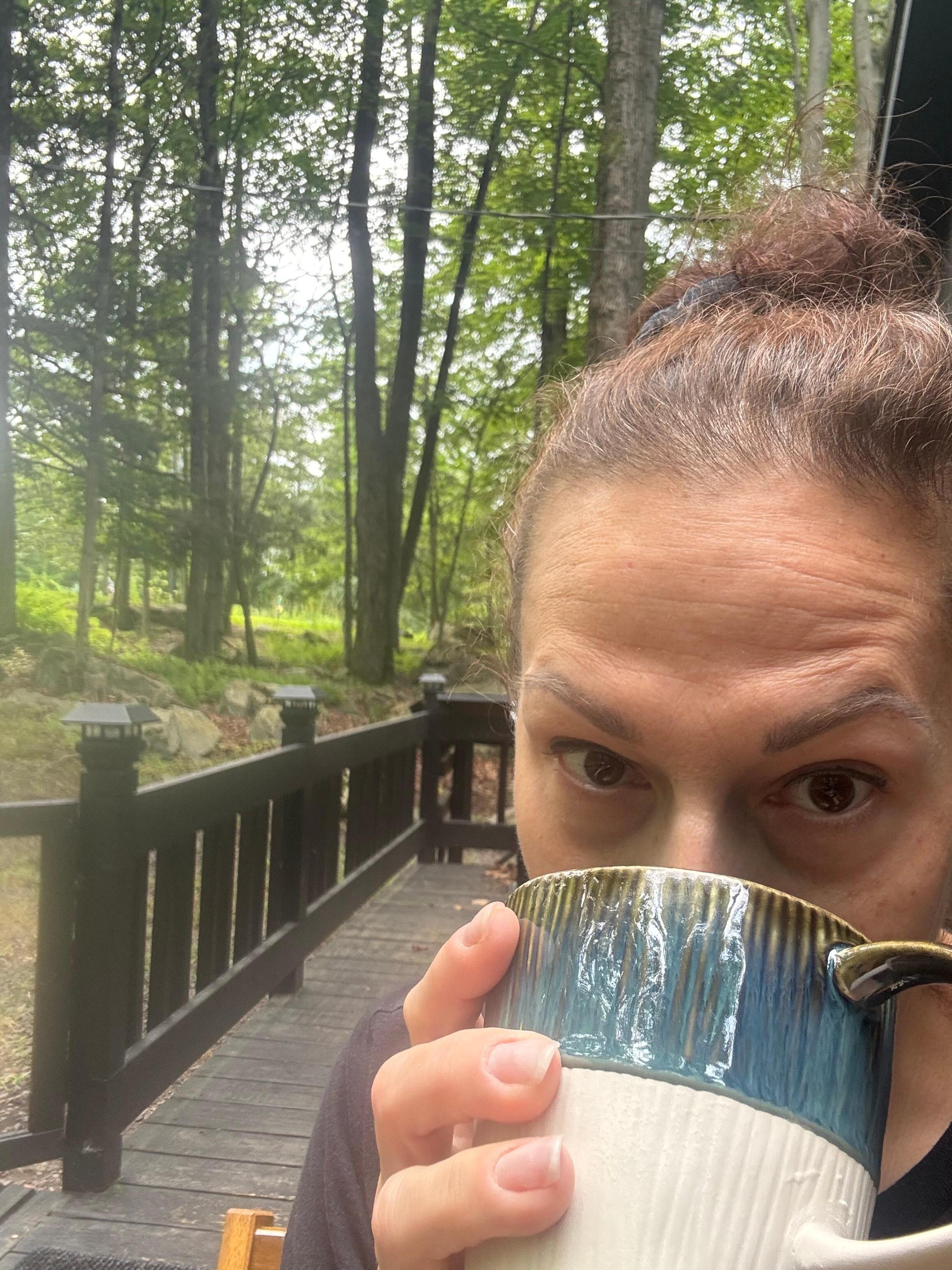 Coffee on deck in the morning