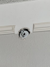 Sprinkle system open hole on the wall.