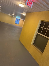 Bedroom window facing vestibule