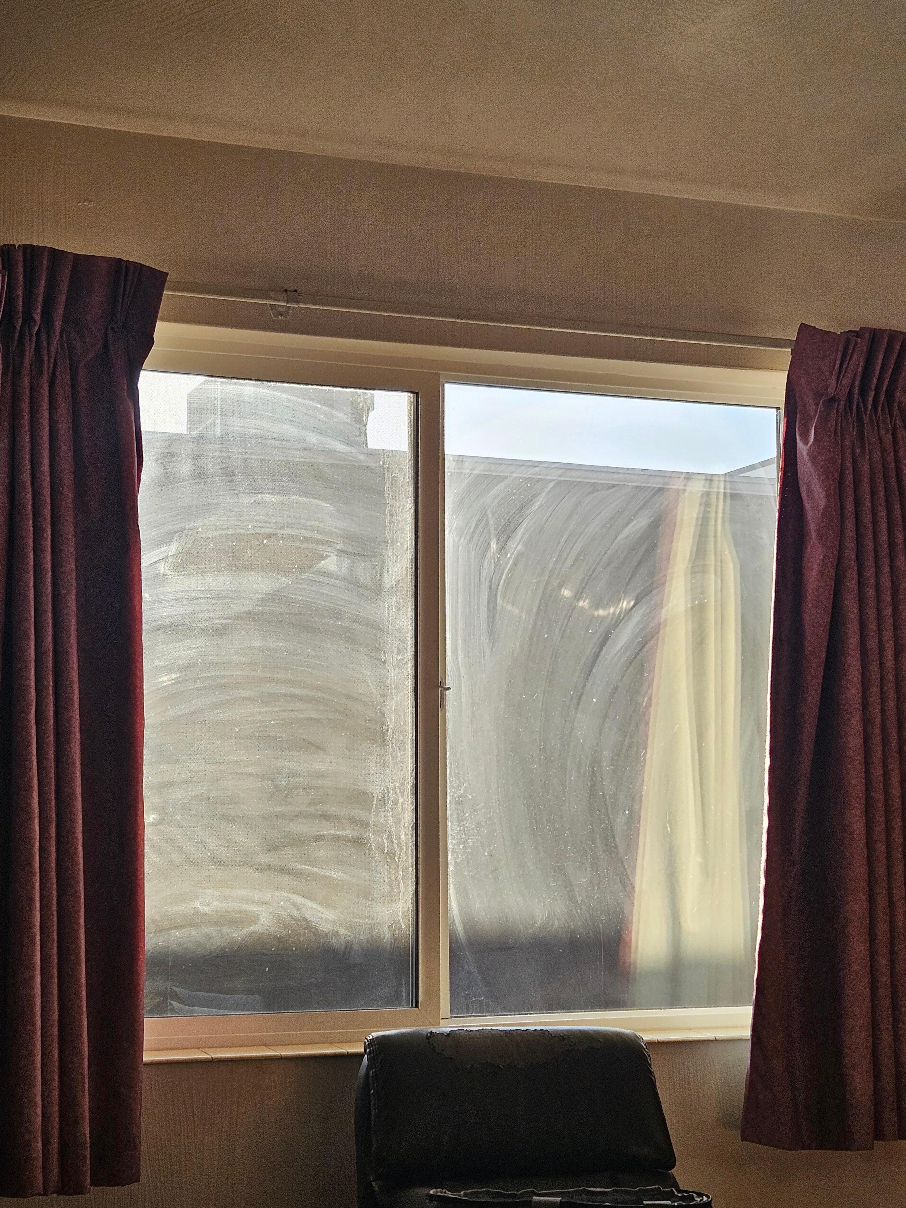 The lovely cleaning job on the windows