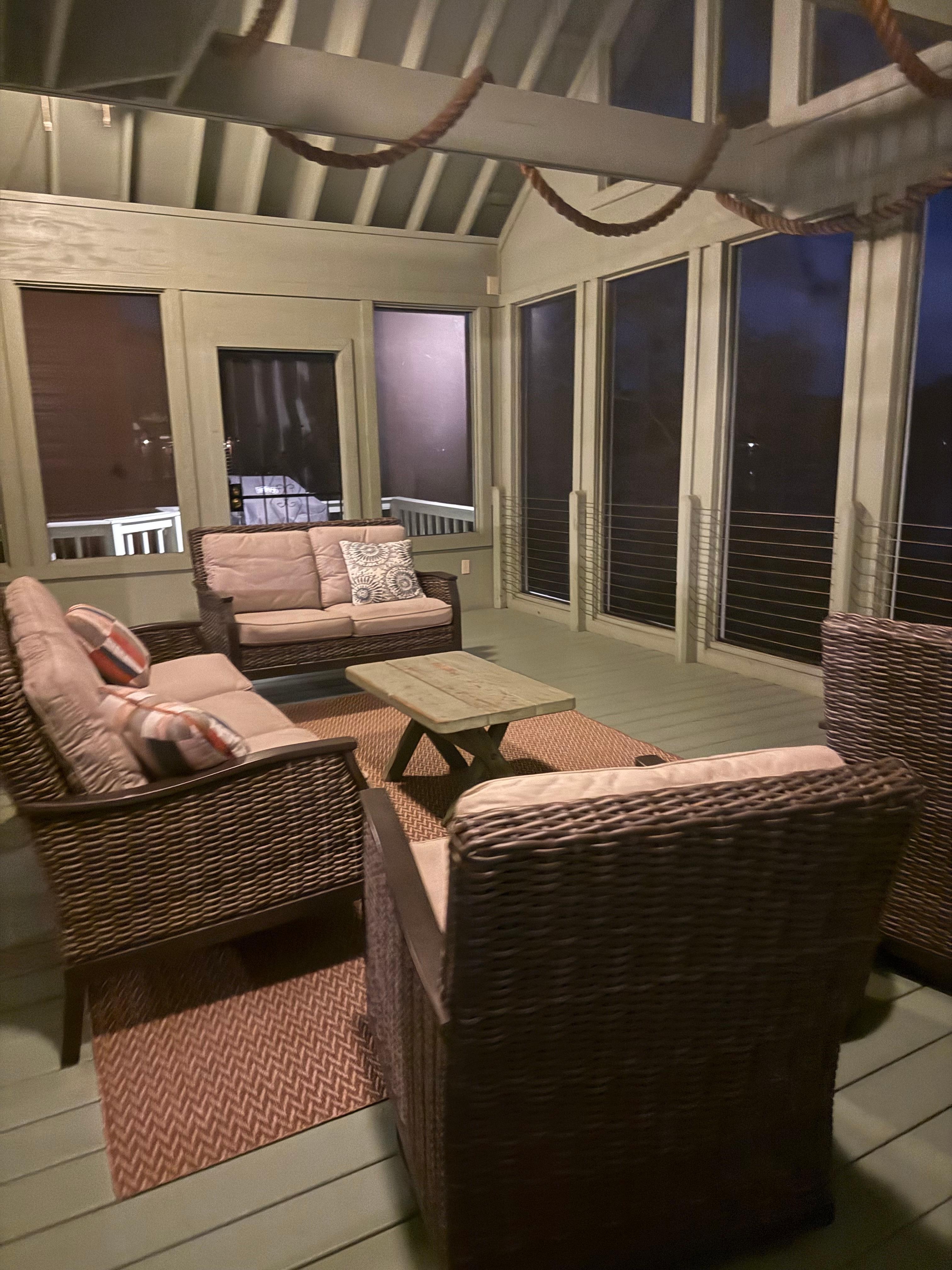 Sunset from dock…girls are swimming. 