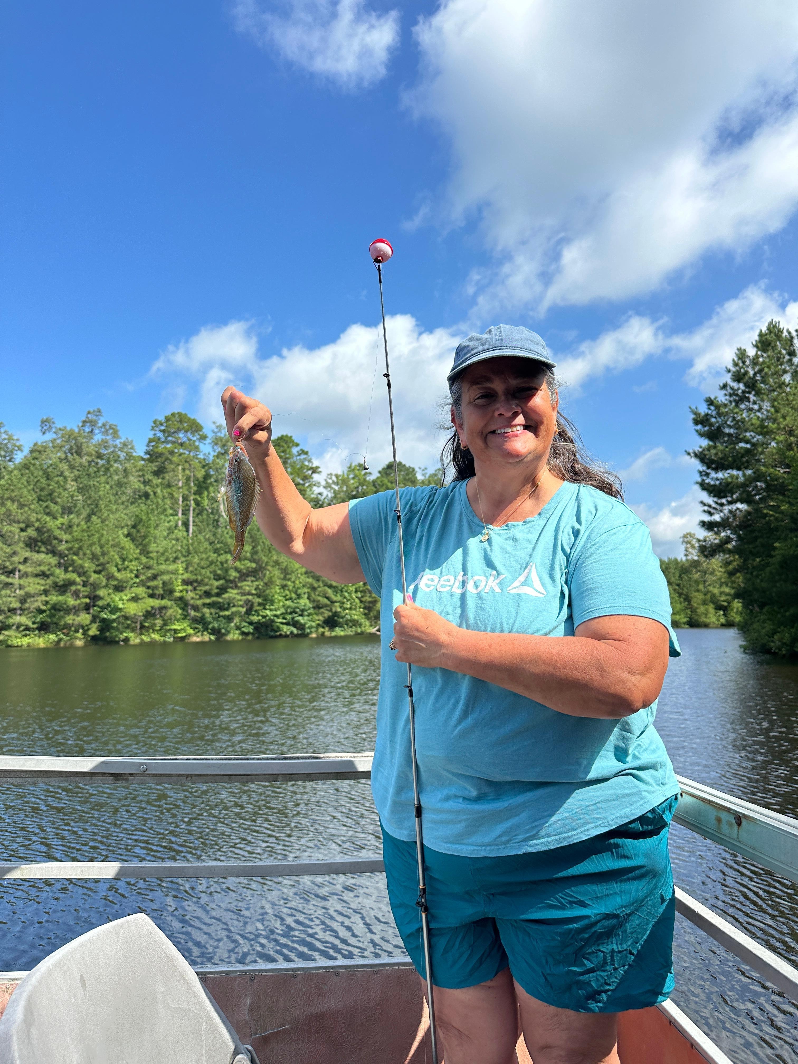 grandma catching first fish