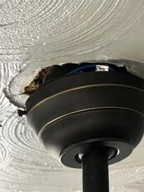 Ceiling fan not properly attached
