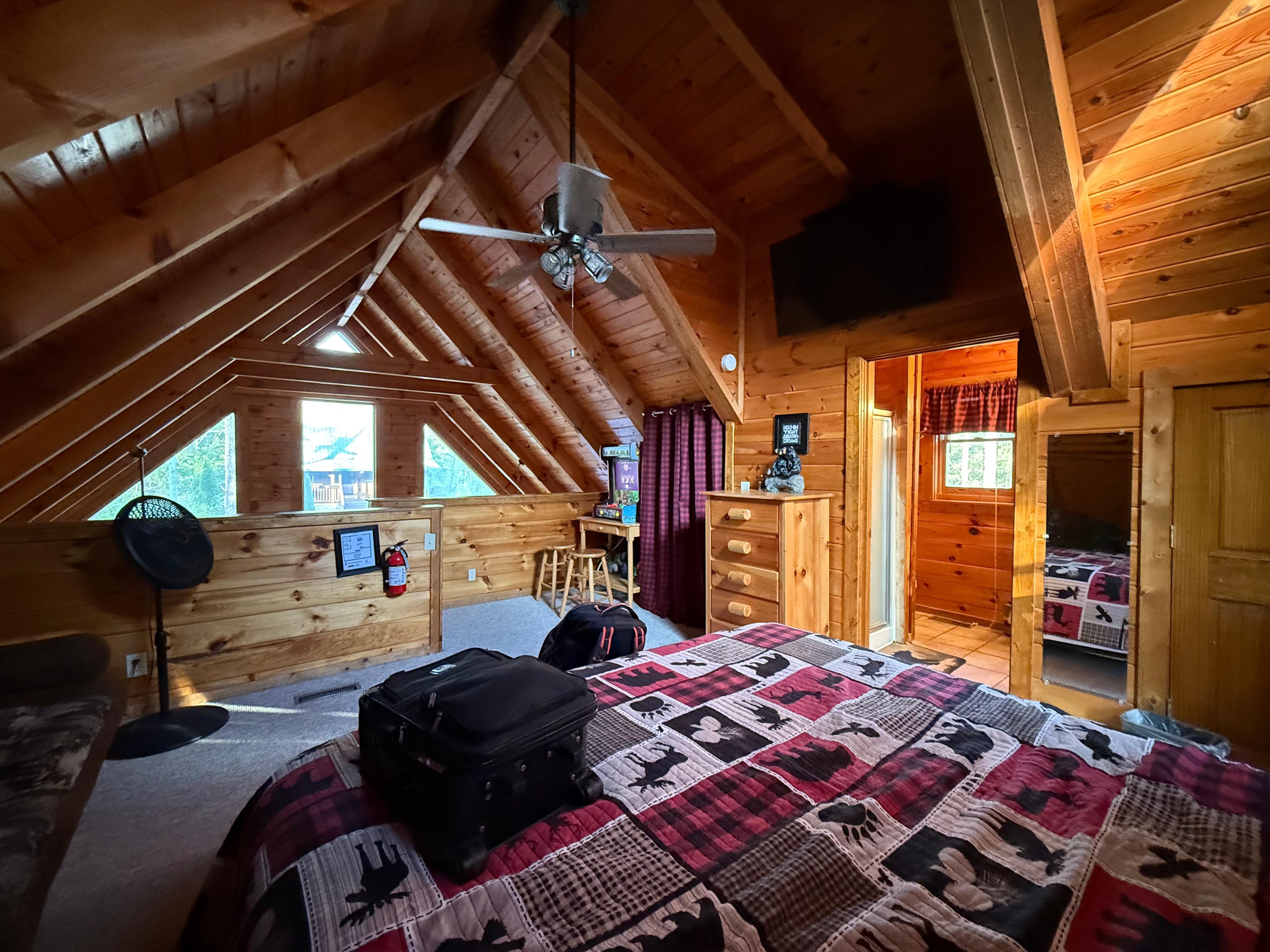 Upstairs loft (king bed and futon couch)