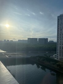 View from our room. Kingsford Hotel across the canal from our room