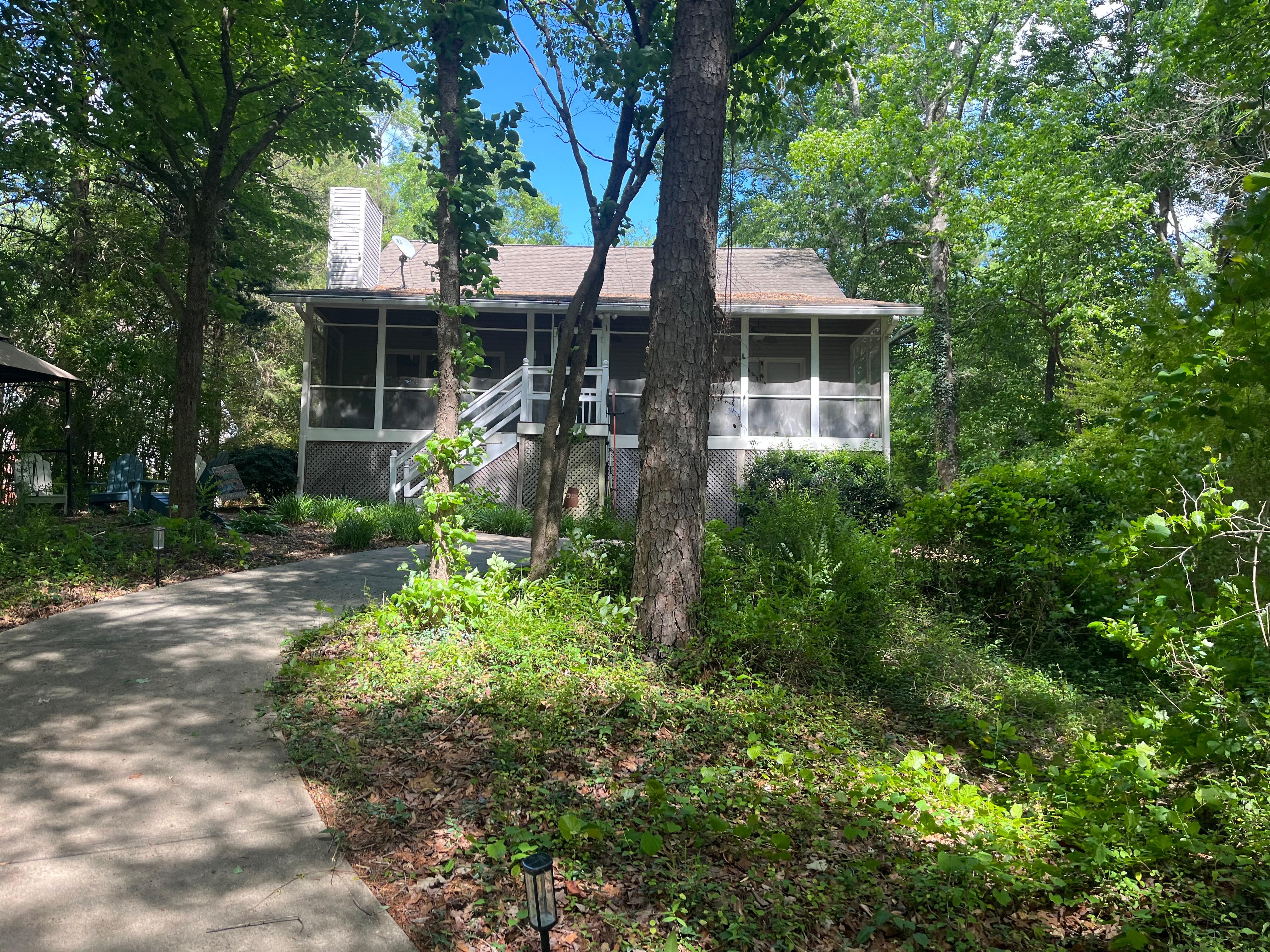 Lakeside view of house