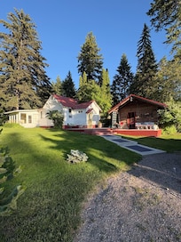 The Farmhouse and Log Cabin
