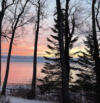 The view of the sunrise from our room.
