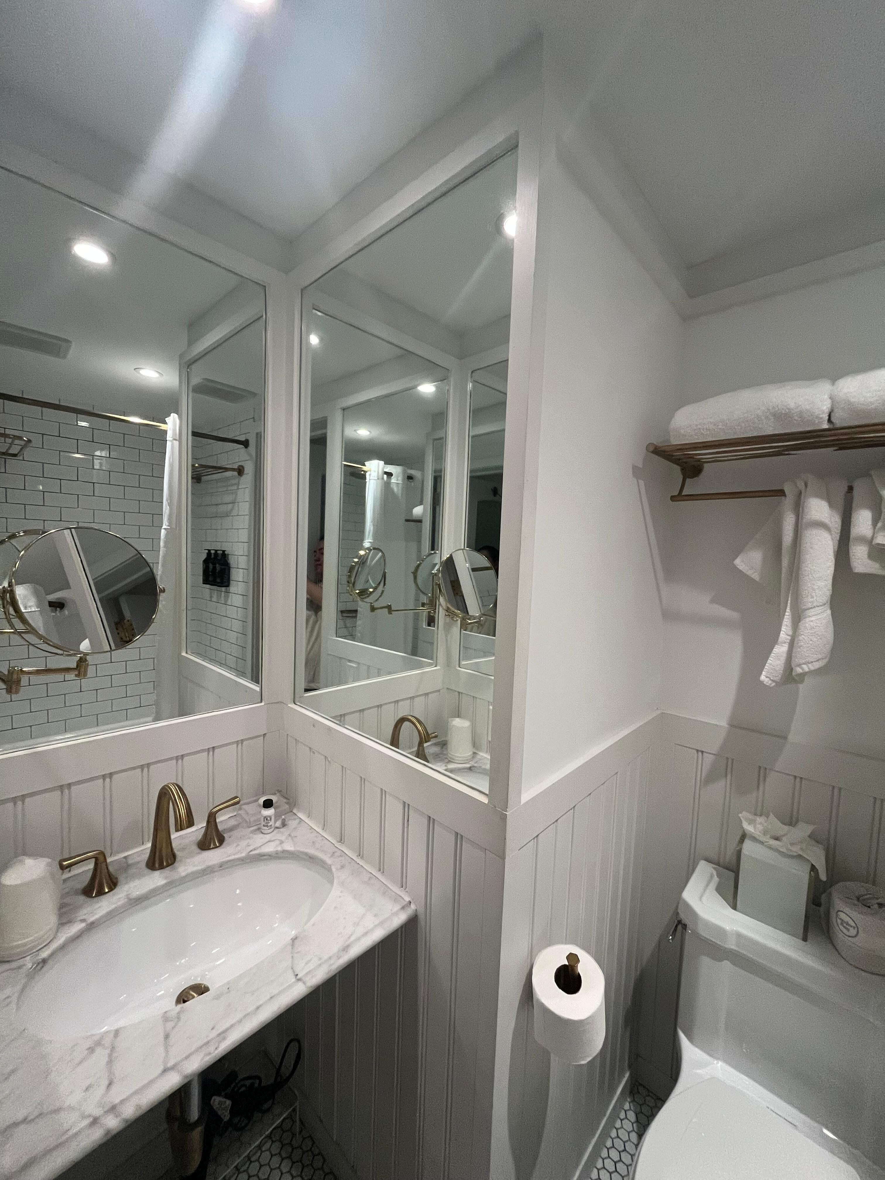 The bathroom was clean and stylish.
