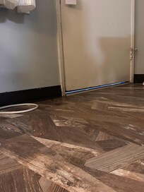 The bottom of the door was high and there was enough space for any unwanted guests.