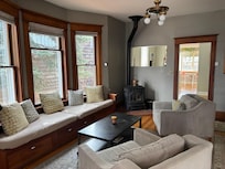 Entrance welcome room. Great conversation space I love the window seat.