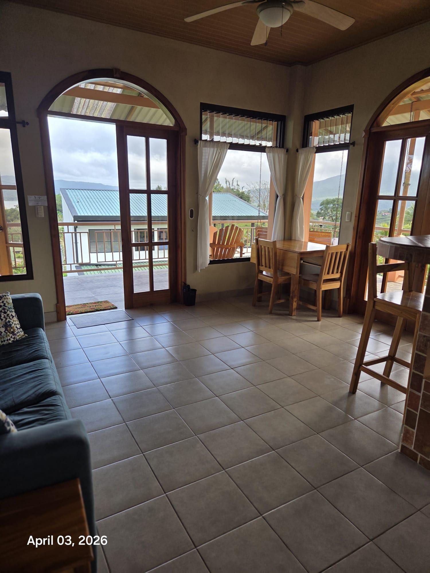 The upstairs bedroom view of the sitting area