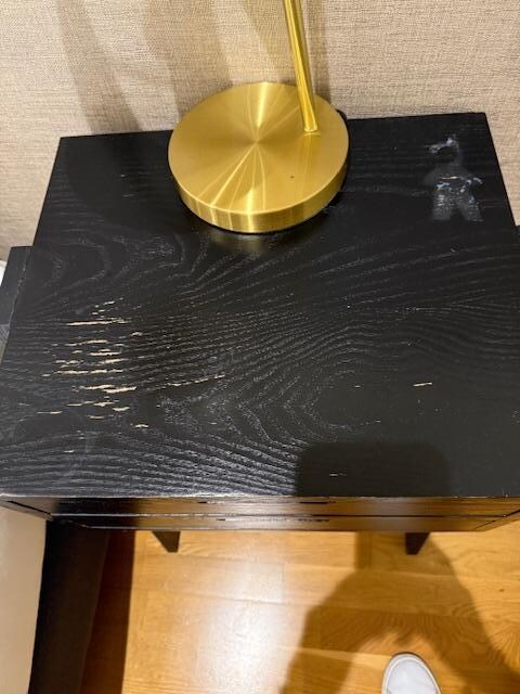 old, scratched up nightstands