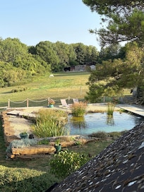 View of the pool from the bedroom
