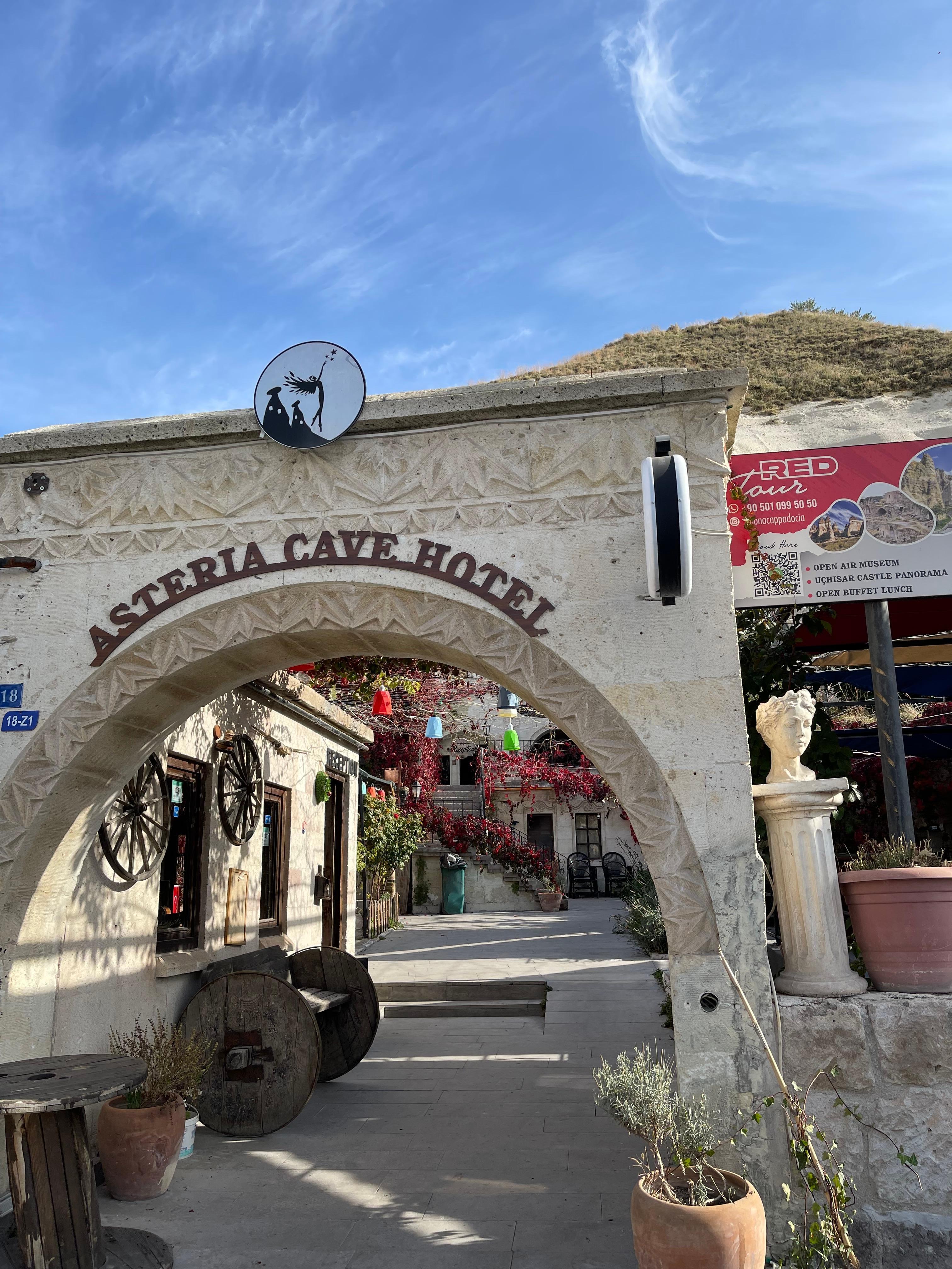 Entrance to hotel at top of mountain