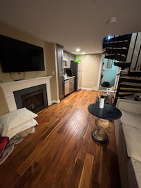 Small round table I guess is what they count as a table to eat at!