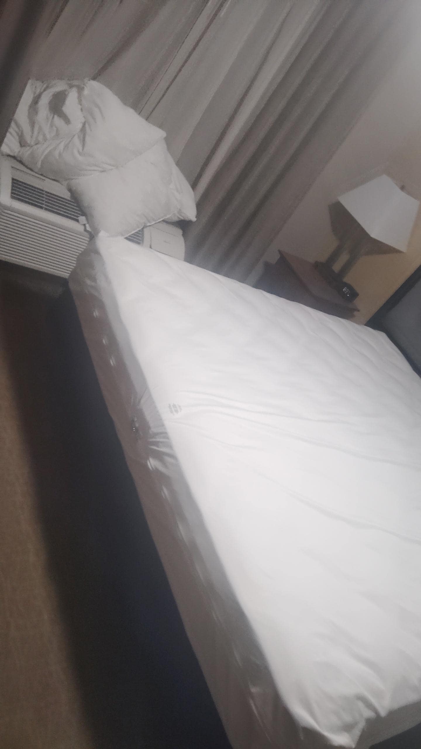 The bed was not even made.