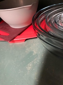 counters and dishes had dirt and dust everywhere