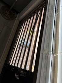 Oh yeah, and I forgot to mention. The screen behind the table that’s at a walking level for a toddler is completely ripped. Do not open this window.