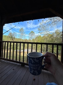 Back porch enjoying a cup of coffee!