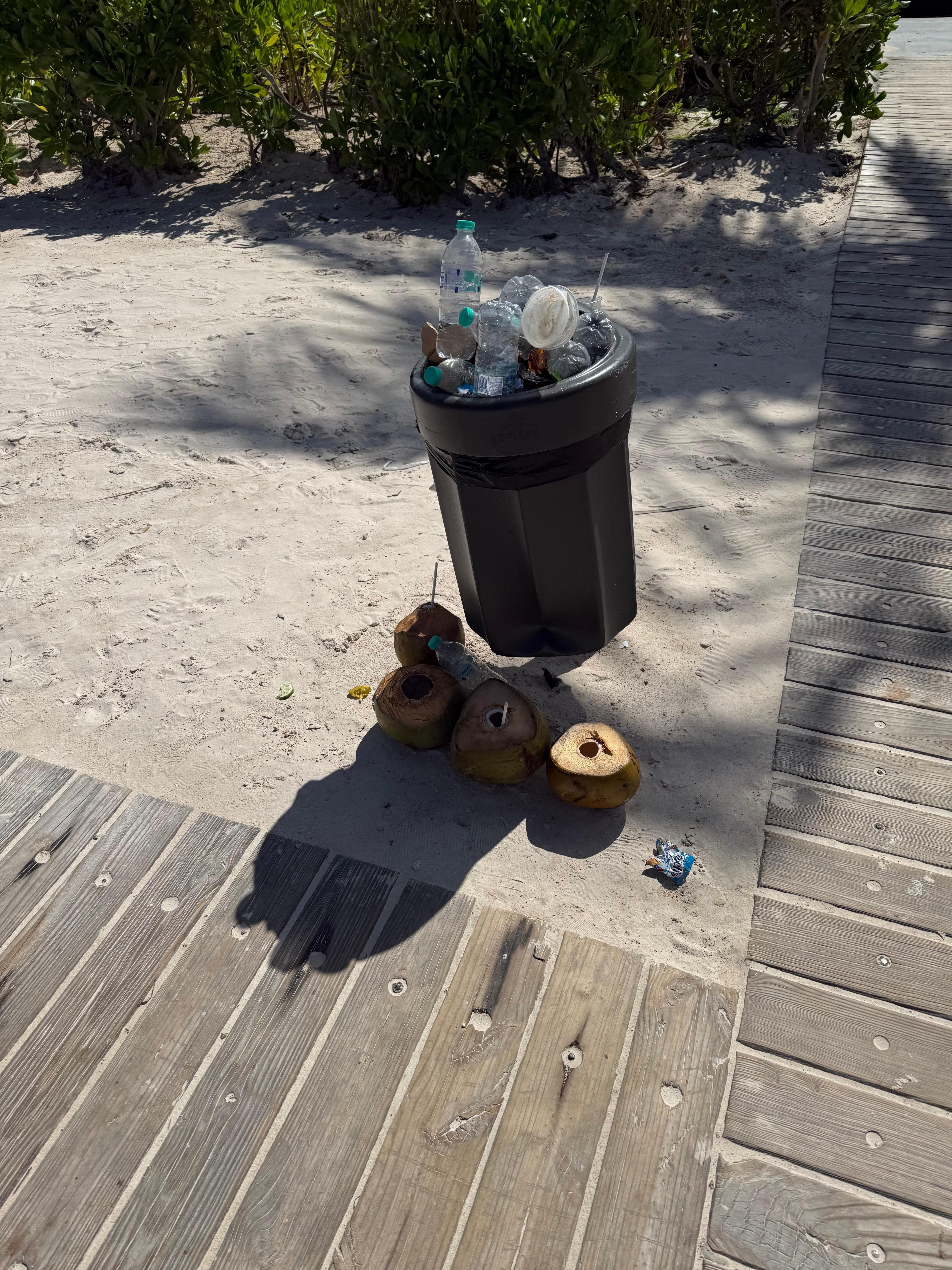 Überfüllte Mülleimer 