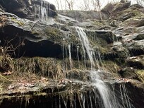 Waterfall behind lodge