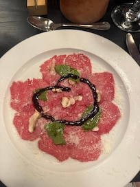 Delicious food. Carapaccio at the Italian restaurant.