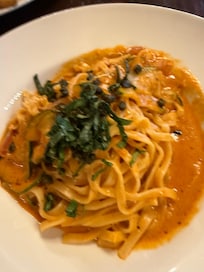 Linguini with seasonal vegetables