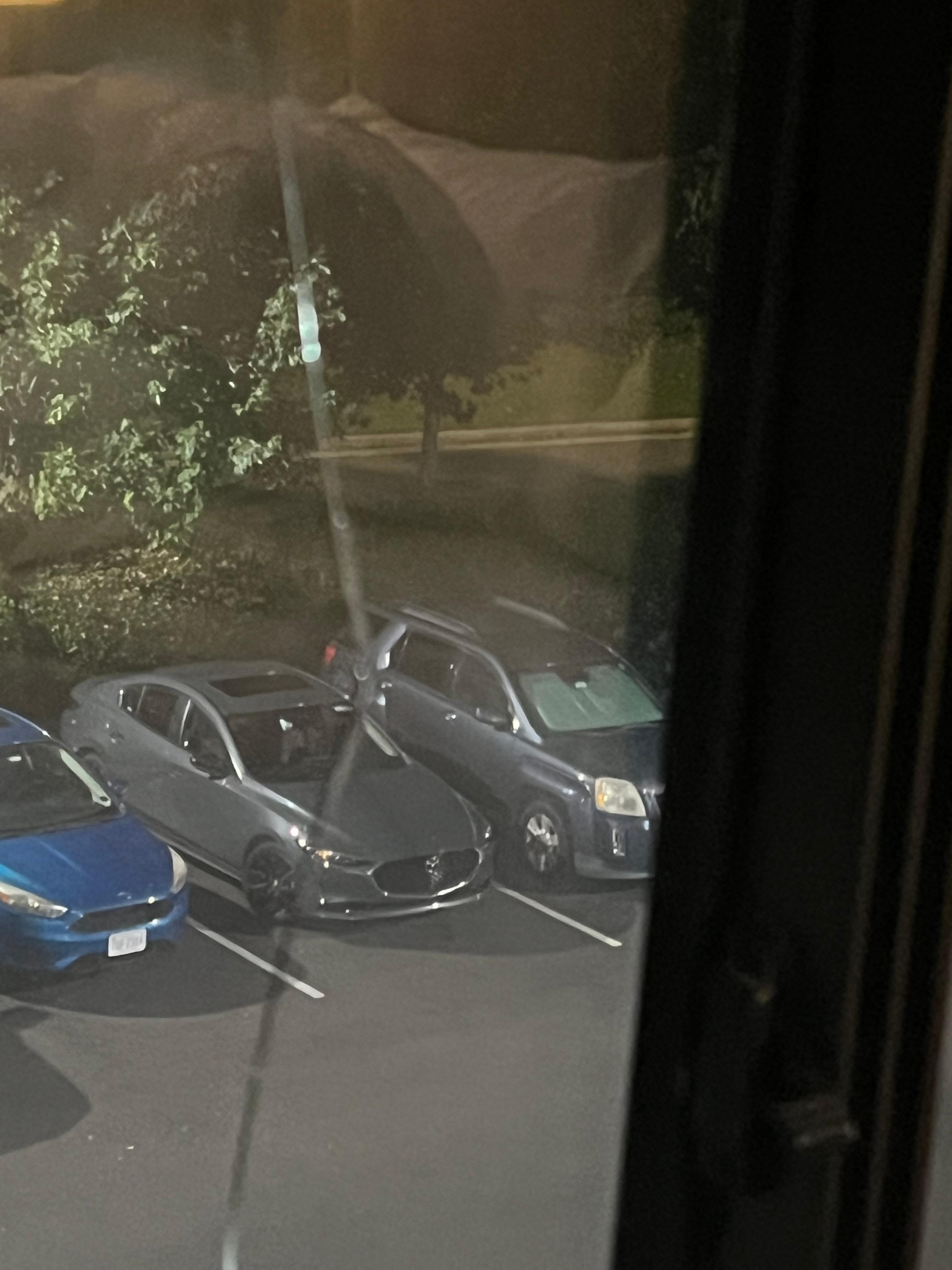 Window cracked from top to bottom