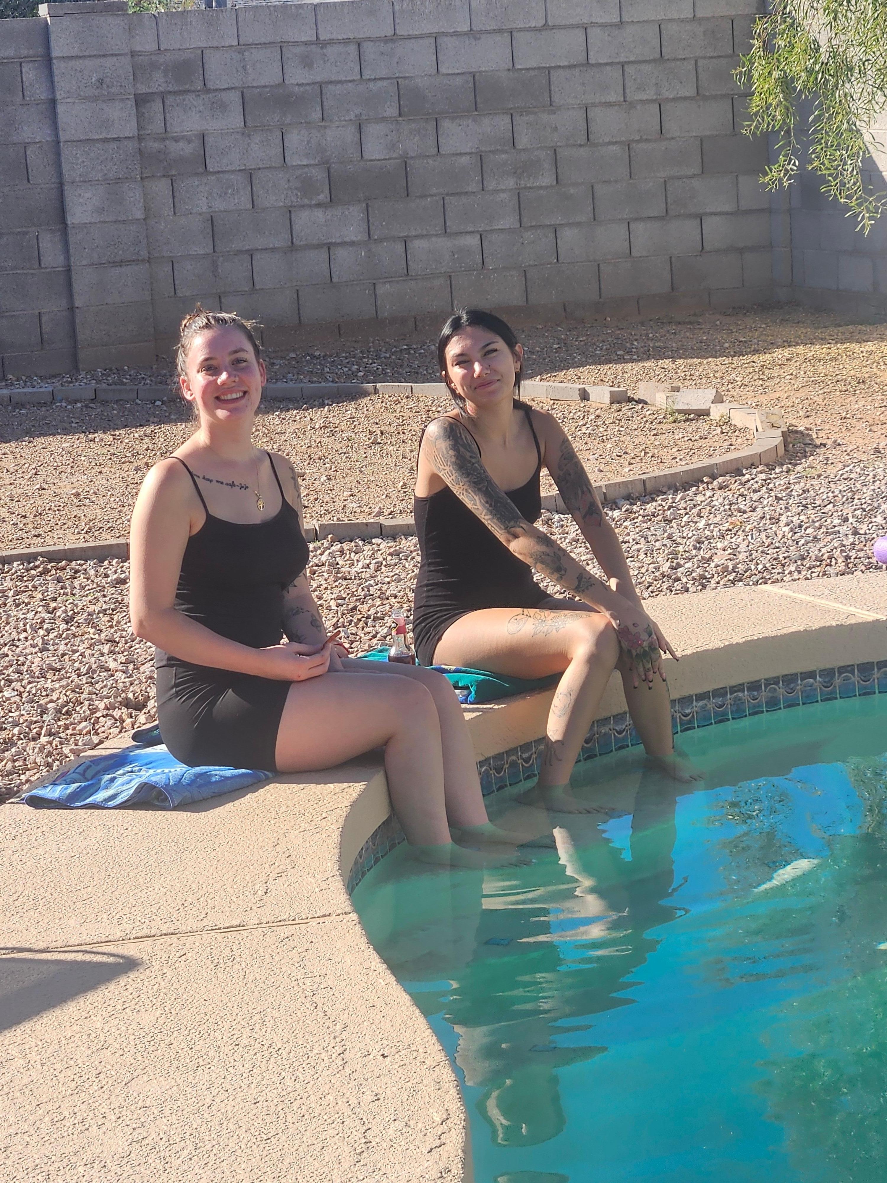 Another grandaughter visited with friend.