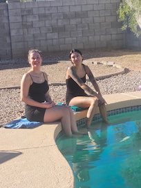 Another grandaughter visited with friend.