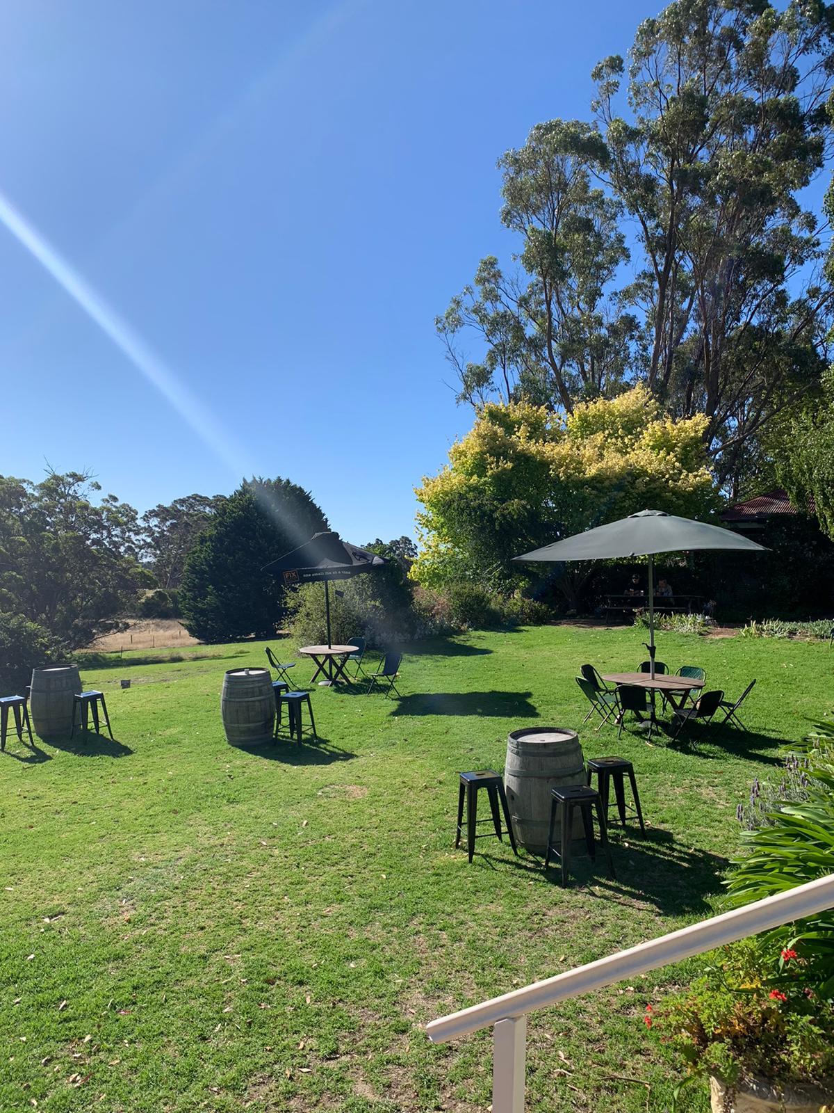 Outdoor seating at the pub 