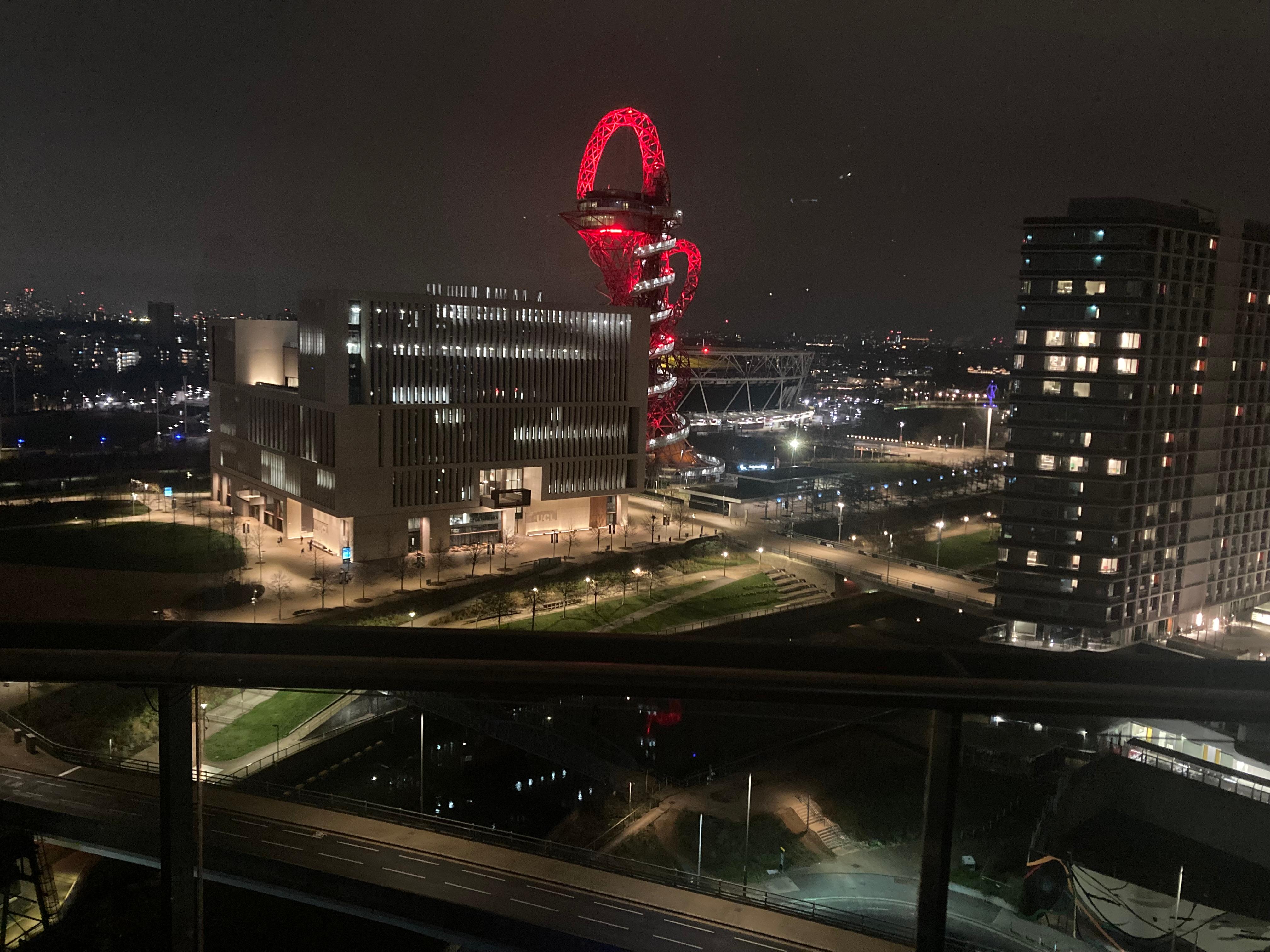 View from apartment looks better at night 