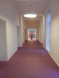 The hotel hallway